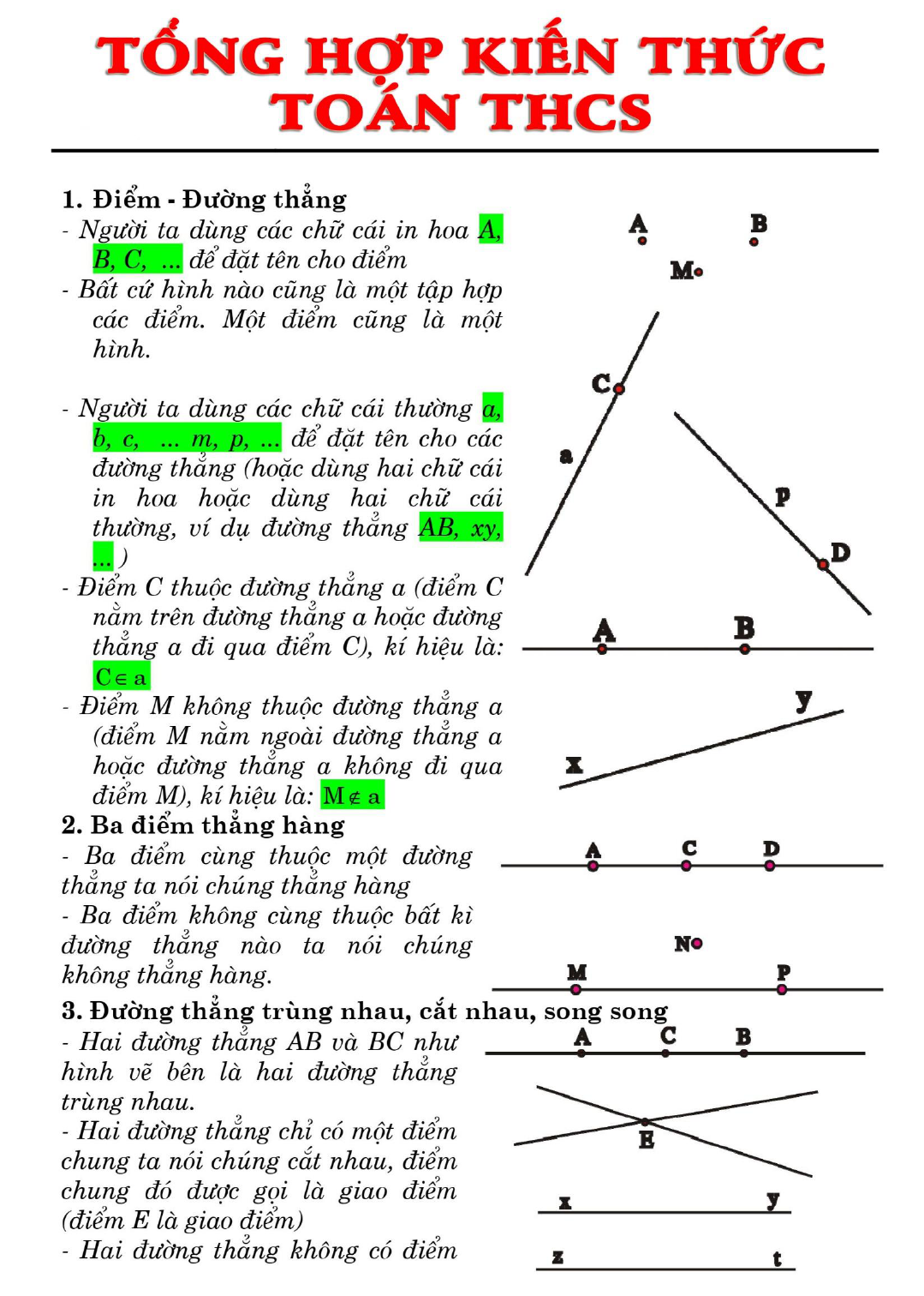 Trọn bộ công thức Toán THCS