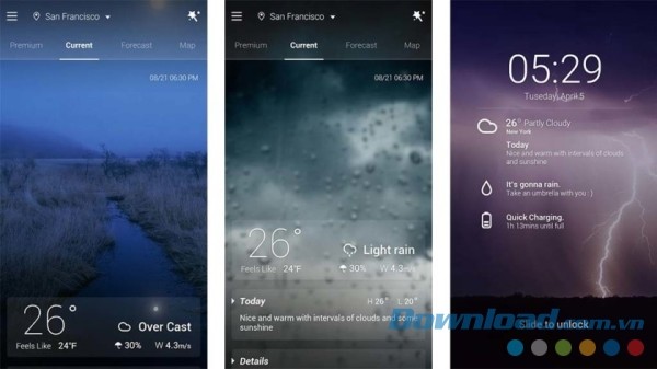 Ứng dụng thời tiết miễn phí trên Android