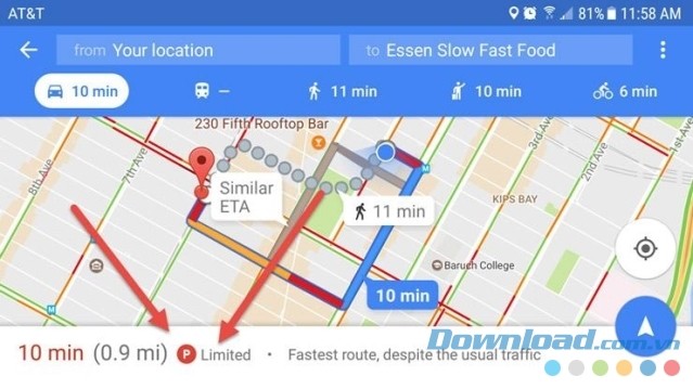 Google Maps nhớ điểm đỗ xe