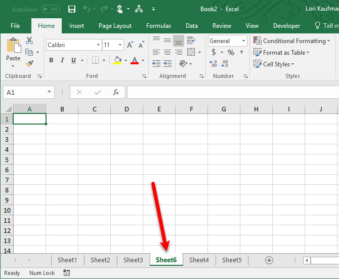 Thêm mới 1 Sheet trong Excel 2016