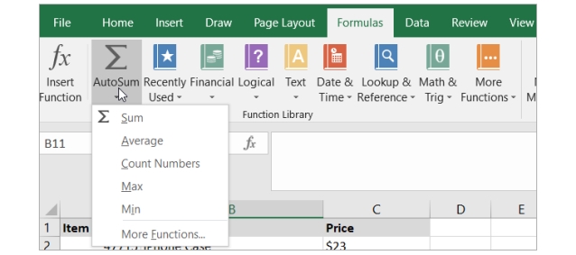 Excel tự động tính tổng cho bạn
