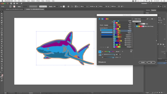 Adobe Illustrator thiết lập màu định sẵn