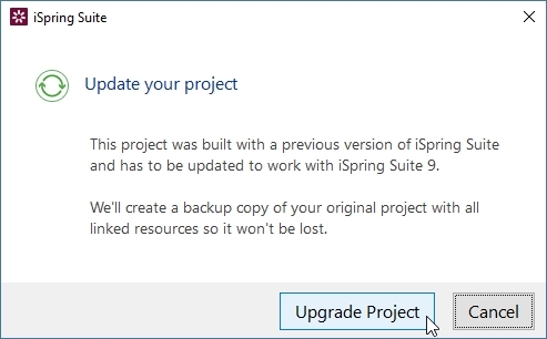 Cách cập nhật dữ liệu ở bản cũ lên iSpring Suite 9 mới nhất