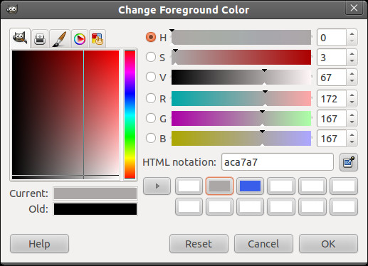 Chọn màu foreground trong GIMP