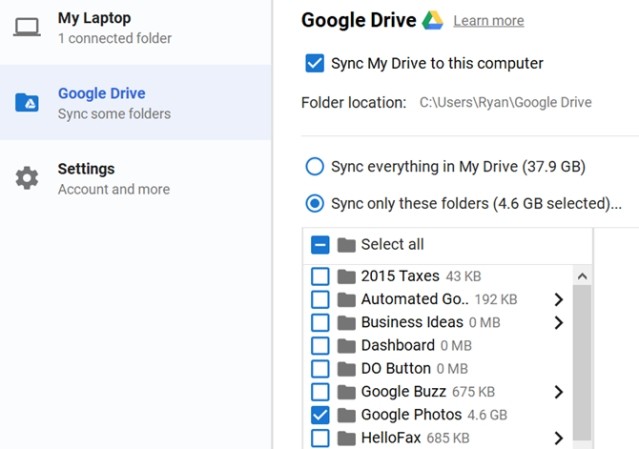Cài đặt Google Drives