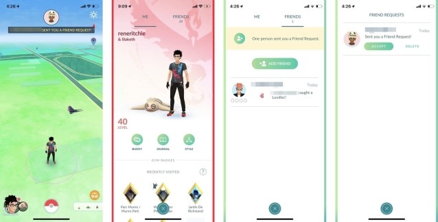 Màn hình thêm bạn vào Pokémon Go