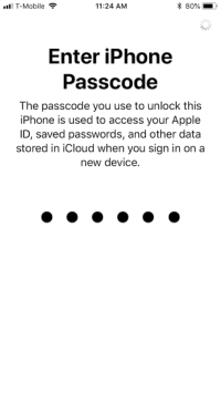 Nhập passcode iphone
