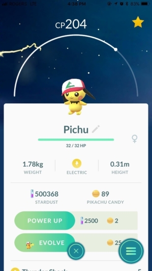 Pichu trong Pokémon Go