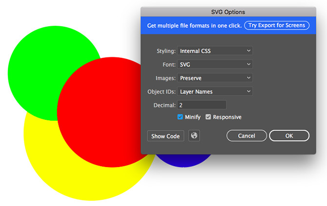 Lưu file ở định dạng SVG trong Adobe Illustrator