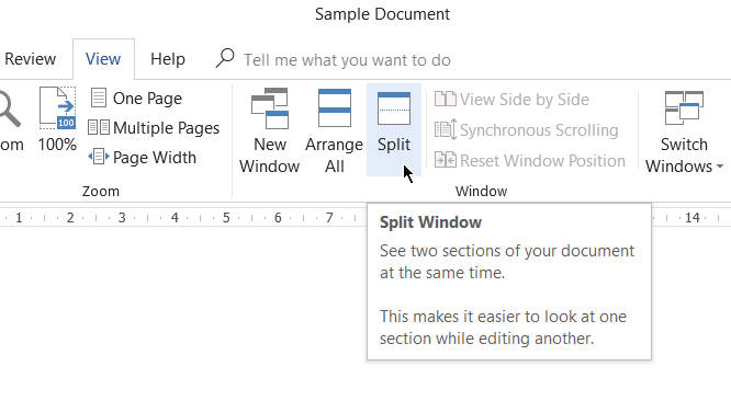 Đường phân đôi nội dung trong Microsoft Word