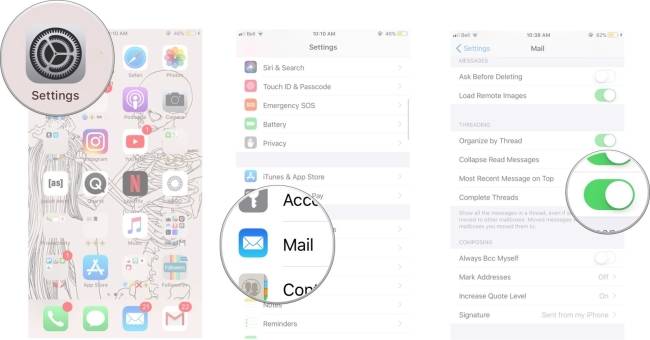 Cách bật và tắt hoàn toàn luồng tin trong Mail App iphone