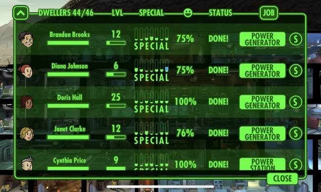 Duy trì năng lượng làm việc cho nhân công ở Fallout Shelter 