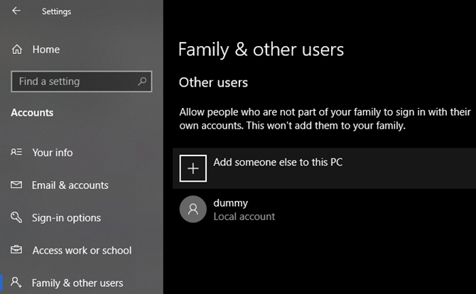 Thêm tài khoản người dùng mới vào Windows 10