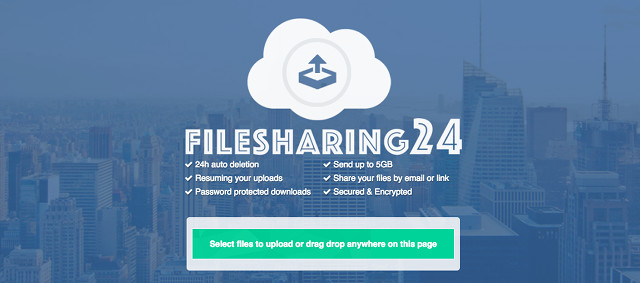 FileSharing24 giúp chia sẻ tệp tin nhanh chóng