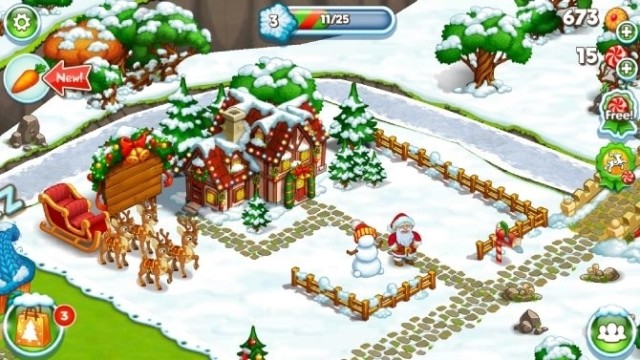 Ghé thăm nông trại của ông già Noel ở Bắc Cực trong game Happy New Year Farm: Christmas