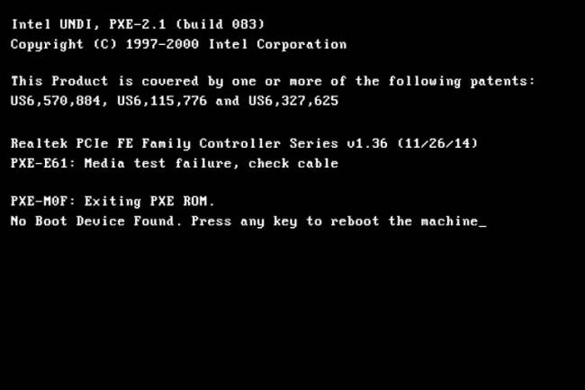 Cách sửa lỗi “PXE-E61: Media Test Failure, Check Cable”