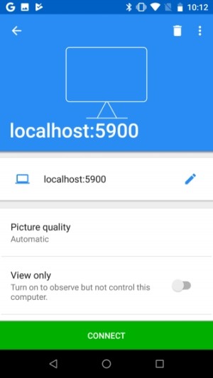Kết nối tới localhost:5900 trong VNC Viewer 