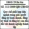 Quyết định số 112/2009/QĐ-UBND