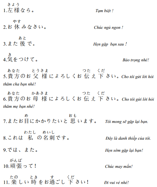 Những câu giao tiếp Tiếng Nhật thông dụng