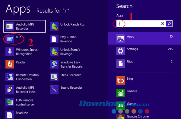 Hướng dẫn mở hộp thoại Run trên Windows 8