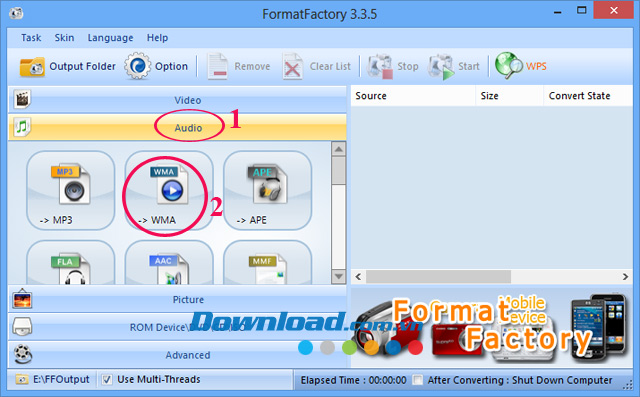 Hướng dẫn tạo nhạc chuông bằng Format Factory