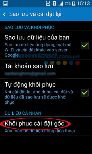 Cách khôi phục cài đặt gốc cho thiết bị Android