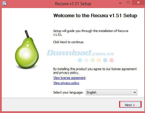 Cài đặt Recuva trên máy tính để khôi phục dữ liệu