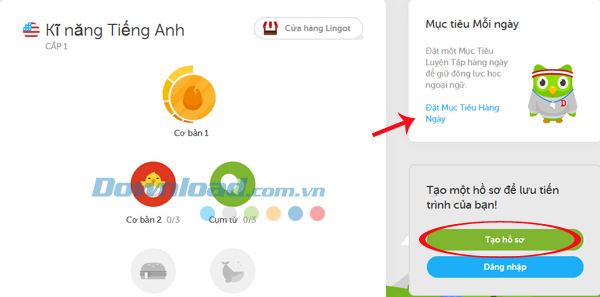 Học ngoại ngữ miễn phí với Duolingo