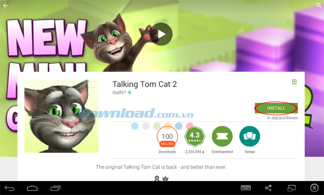 Hướng dẫn cài đặt Talking Tom 2 trên máy tính 