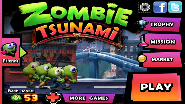 Bí quyết chinh phục game Zombie Tsunami