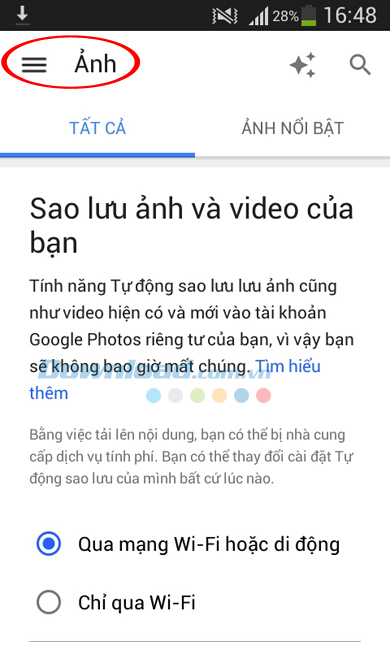 Cách sao lưu ảnh, video từ Android lên Google Photos 