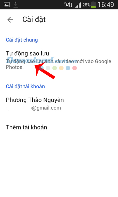 Cách sao lưu ảnh, video từ Android lên Google Photos 