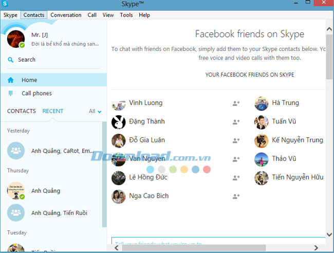 Cách đăng nhập Skype bằng tài khoản Facebook 