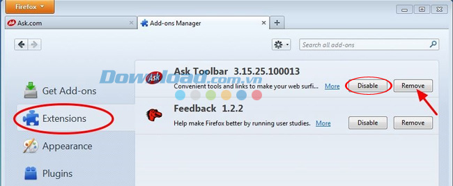 Hướng dẫn gỡ bỏ Ask toolbar trên trình duyệt Internet