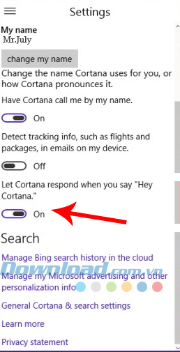 Cách bật tính năng Cortana trên Windows 10 ở Việt Nam