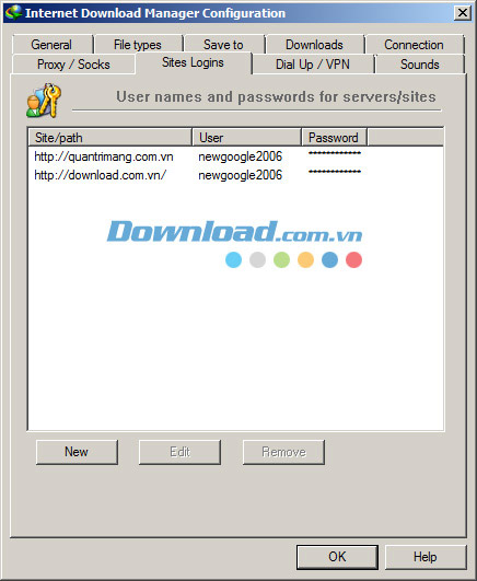 Tự động khai báo thông tin vào các server download yêu cầu đăng nhập