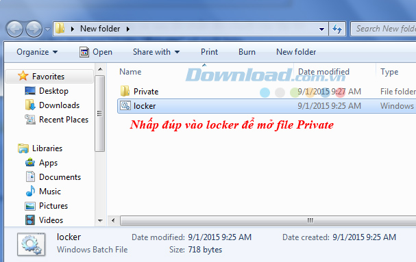 Mở file Private
