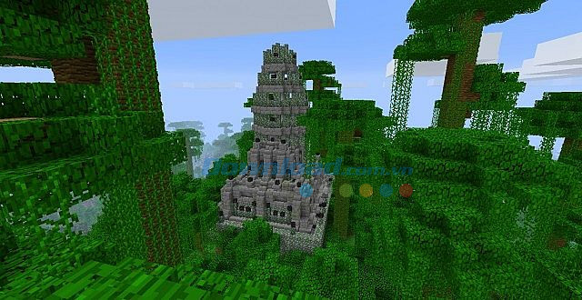Khám phá đền thờ trong rừng game Minecraft