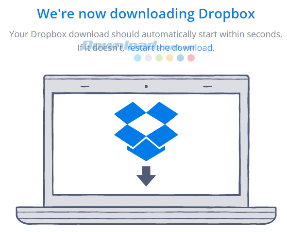 Đợi một chút để Dropbox được tải về