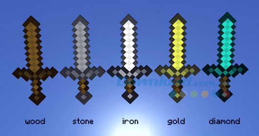 Các loại vũ khí có thể bị mê hoặc trong trò chơi Minecraft