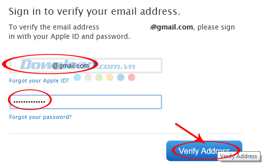 Nhập lại địa chỉ mail vừa đăng ký tài khoản App store để xác nhận