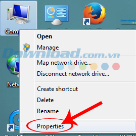 Chuột phải vào My Computer
