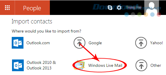 import danh bạ google vào Windows Live Mail