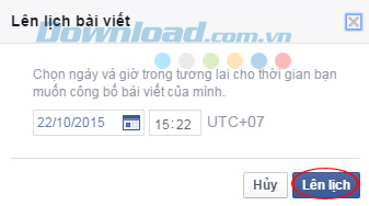 Đặt thời gian đăng bài Fanpage Facebook