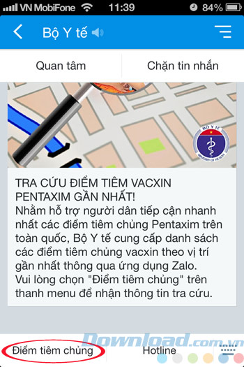 Tìm kiếm điểm tiêm chủng 