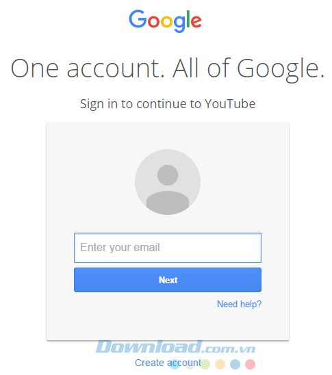 Nhập thông tin tài khoản Gmail