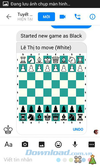 Chơi cờ vua trên Facebook Messenger