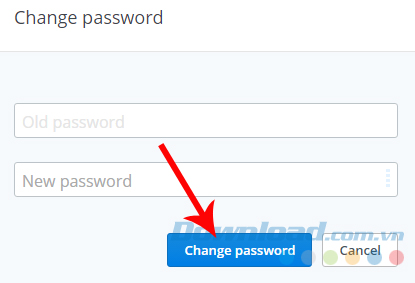 Thay mật khẩu Dropbox