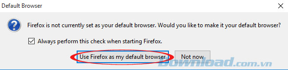 Đặt Firefox làm trình duyệt mặc định