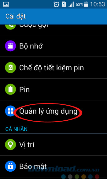 Quản lý ứng dụng